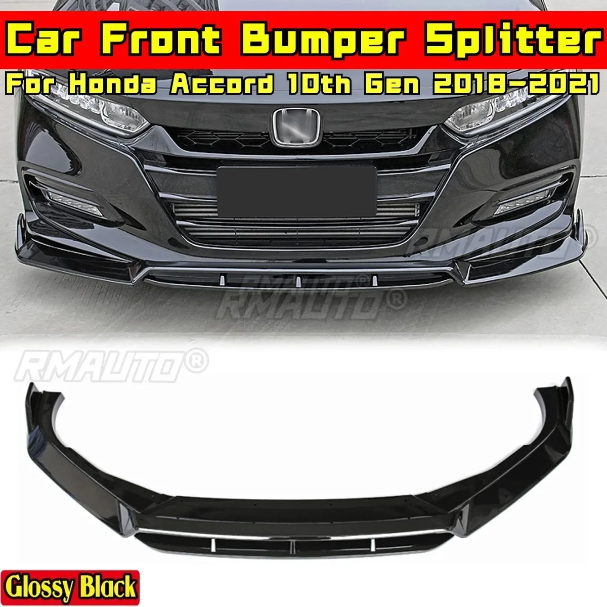 

For Honda Accord 10th Gen 2018-2021 Body Kit Front Bumper Diffuser Glossy Black SK-260 Style Rear Bumper Cover Car Accessories