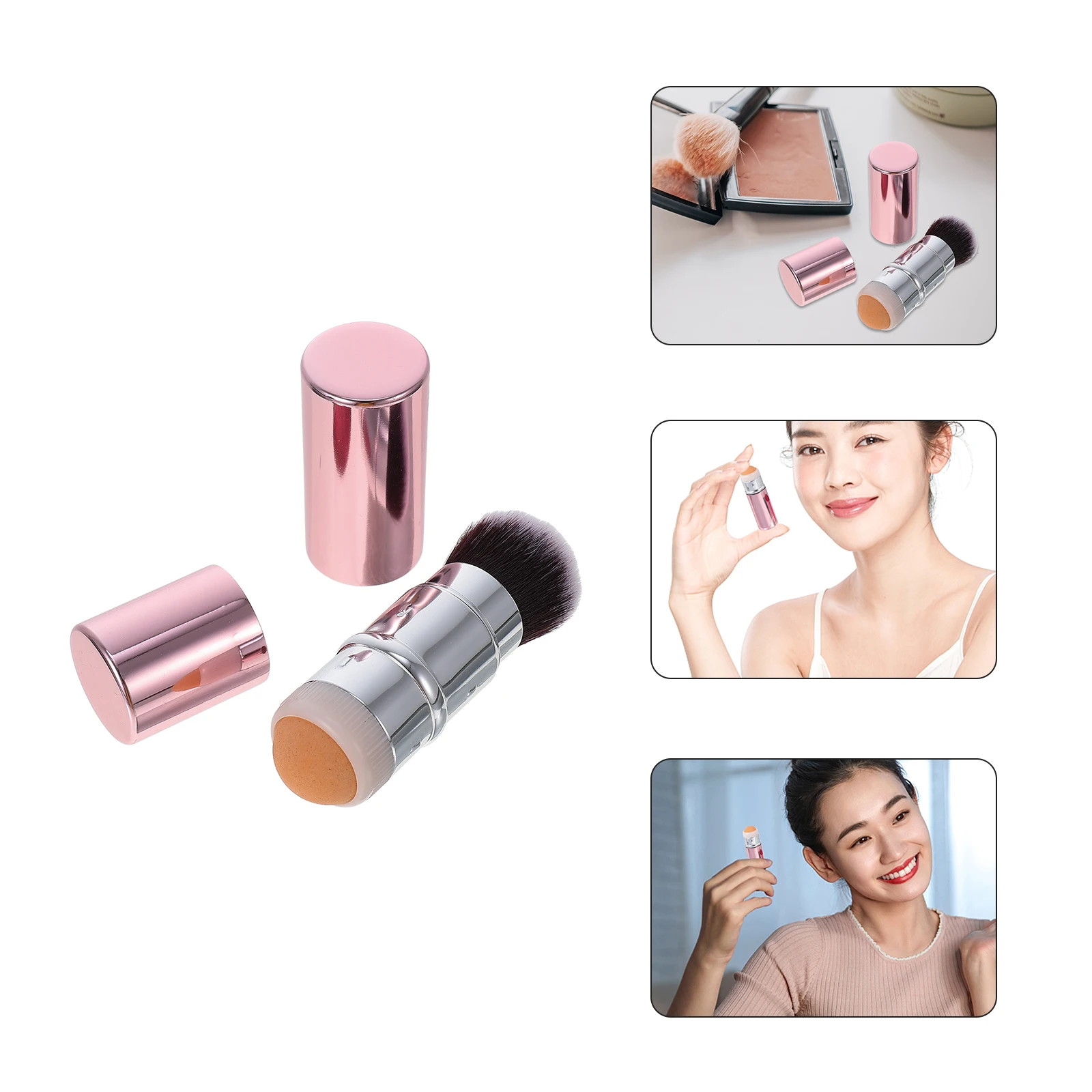 

Volcanic Stone Oil Absorbing Stick Facial Skin Care Tool Pink Blotting Massager Roller Makeup Brush Unisex Design Present Friend