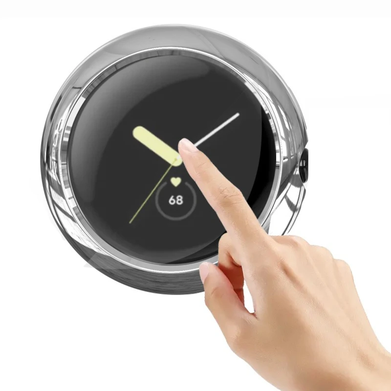 حافظة ساعة مدمجة مطلية بالكهرباء وفيلم لساعة Google Pixel Watch 2 المصنوعة من مادة TPU الشاملة للساعة الناعمة