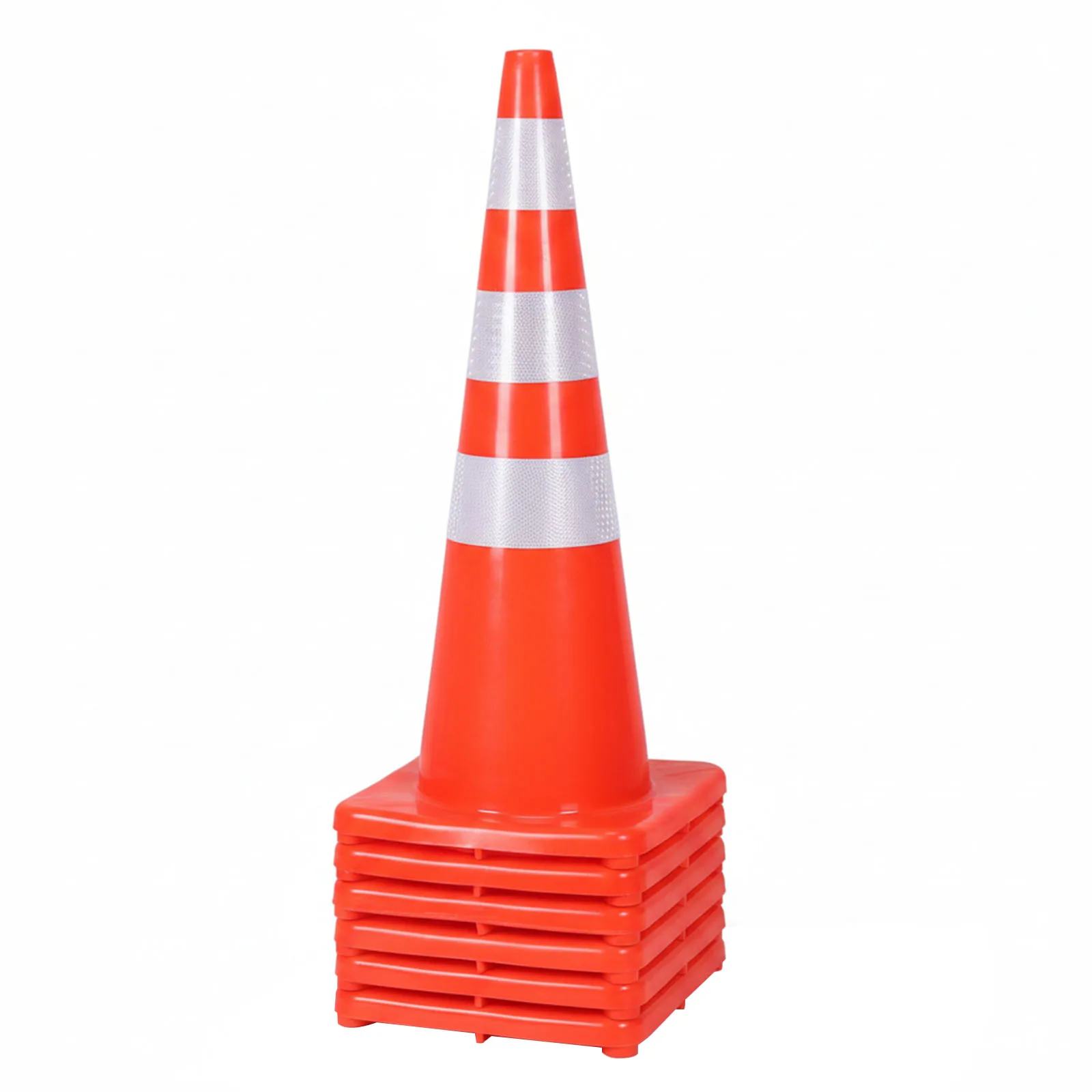 

35 Inch 6 Pack Traffic Safety Cones with Reflective Collars Plastic Safety Cones for Traffic Control Driveways and Parking Lots