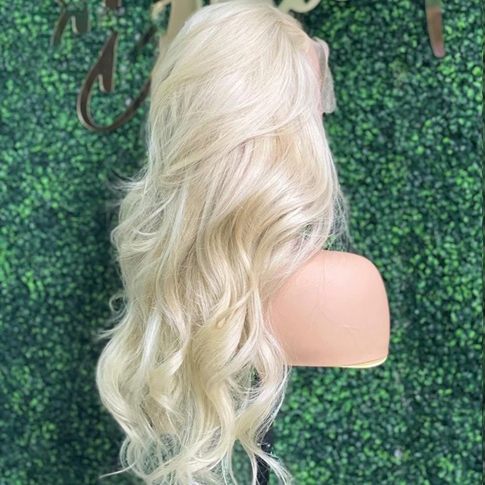 26Inch Long Soft 613 Blonde Body Wave 180%Density Natural Hairline Glueless Lace Front Wig For Black Women Babyhair Preplucked