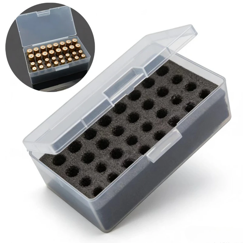 32 Compartment Battery Storage Box with Safety Device Lining-Heavy-Duty PP Plastic AA/AAA Battery Storage Box with Lid