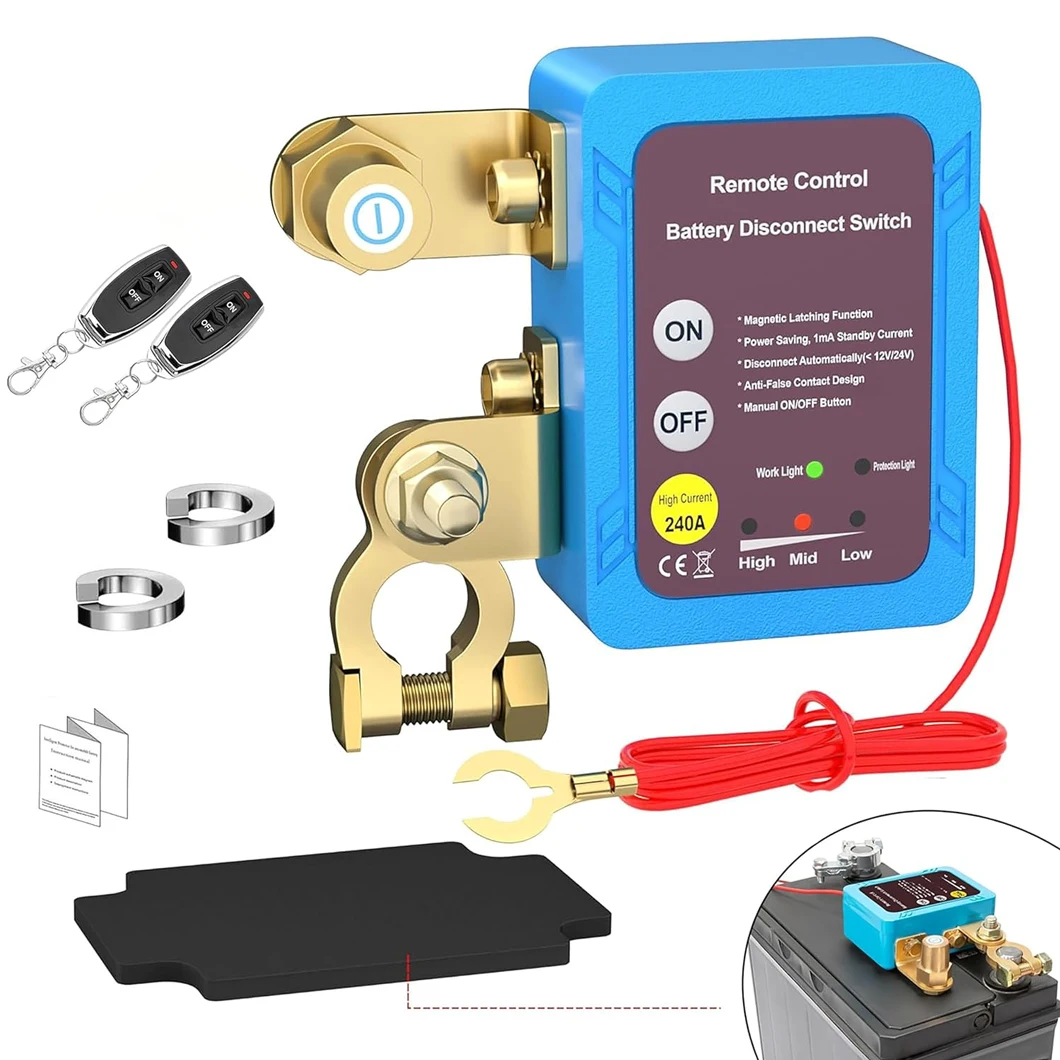 ABILKEEN DC12V/24V 240A Battery Disconnect Switch Remote Control Automotive Battery Kill Switch for Car Truck RV Boat