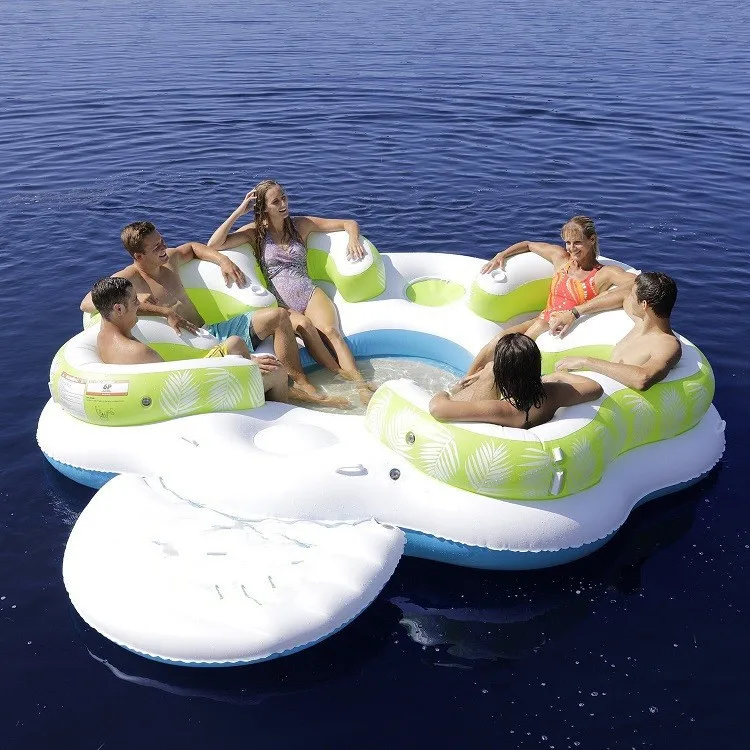Manufacturer supply, inflatable water 6-person island unicorn flamingo pirate ship