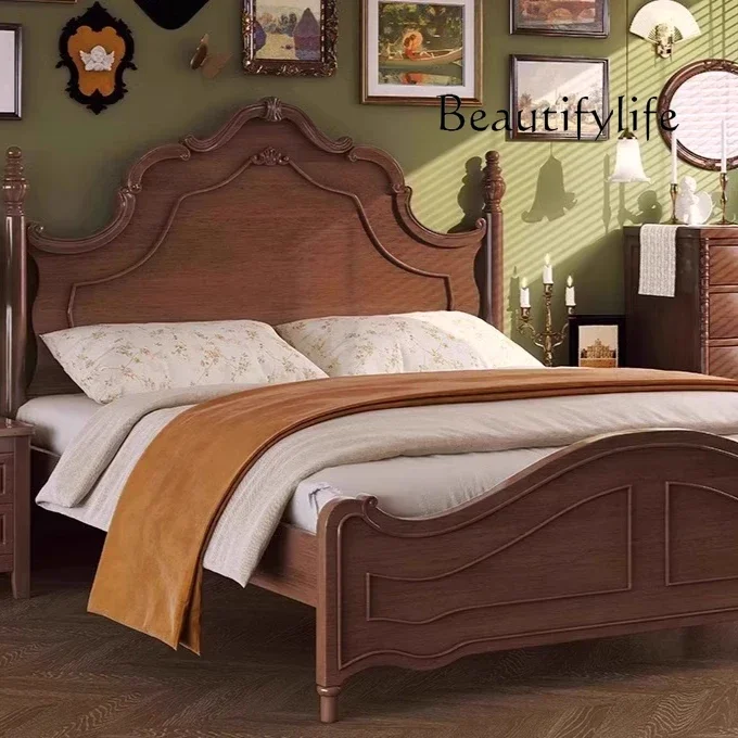 

XX R Vintage Modern Luxury Bed European French King Size Storage Lounge Bed Double Room Cama Matrimonial Home Furniture Decoract