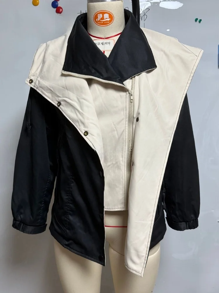 

Женская свободная ветровка с капюшоном на молнии, пальто Street Sle с большим воротником, осеннее новое поступление, модная верхняя одежда