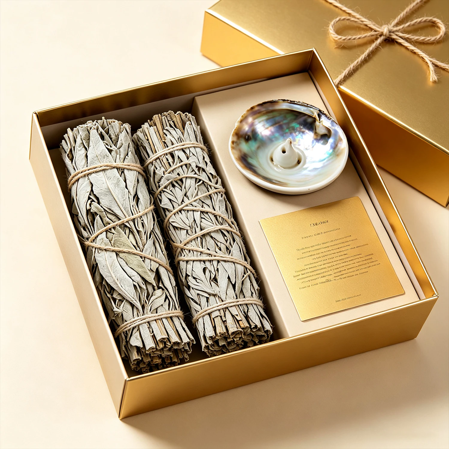 Natural Palo Santo Wood Sticks Aromatherapy Kit with Ceramic Burner Tray for Home Meditation Purification Spiritua Smudging Set