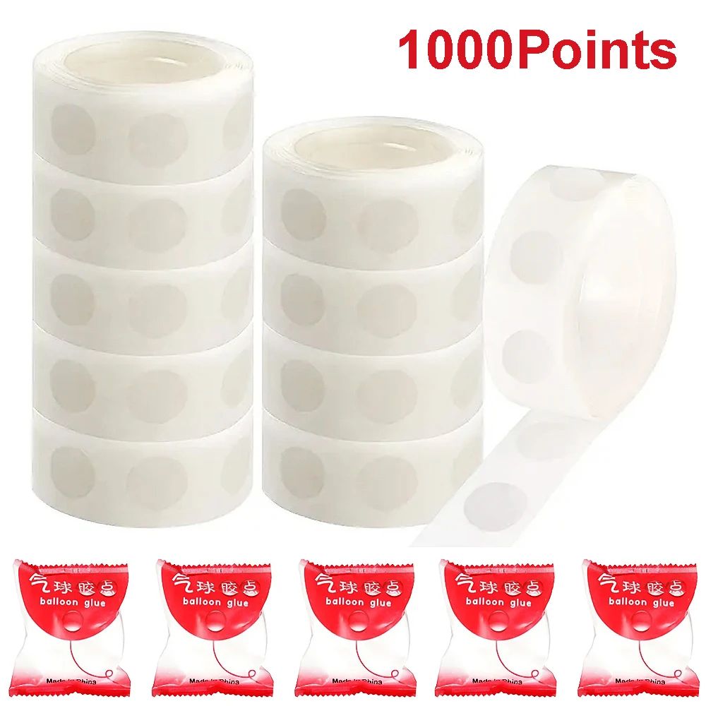 100/1000Points Double-sided Adhesive Dots Transparent Removable Balloon Adhesive Tape Glue for DIY Wedding Birthday Party Decor