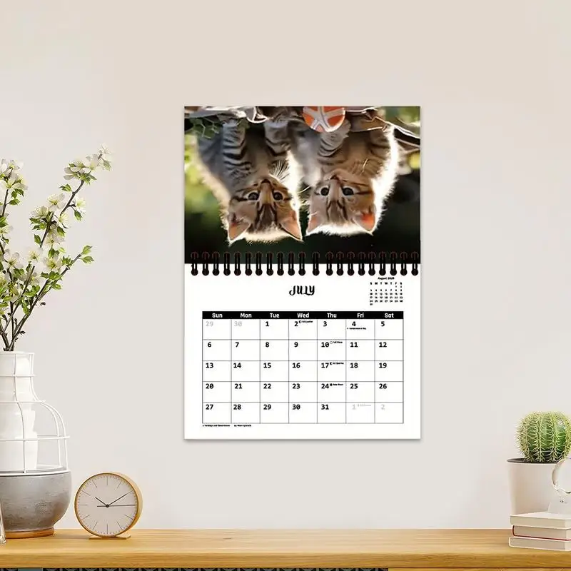 Cat Calendar 2025 Desk Kitten Monthly Wall Calendar Family Planner Calendar 2024 12 Month Planner 11.22X8.27X0.2 Inches For