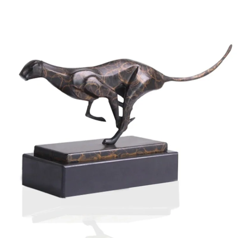 زخرفة النحاس ليوبارد الحرف البرونزية زخرفة الطاولة