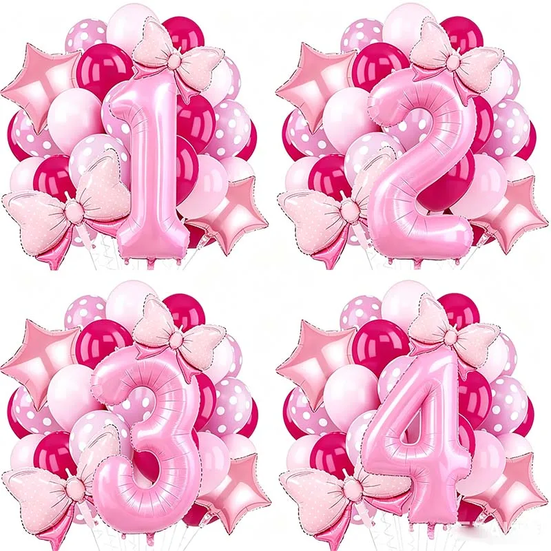 21-teiliges Schleifenthema Latex-Ballon-Set 12 Zoll Schleifenmuster Weiße Ballons für Kinder Mädchen Geburtstag Babyparty Hochzeit Partydekoration