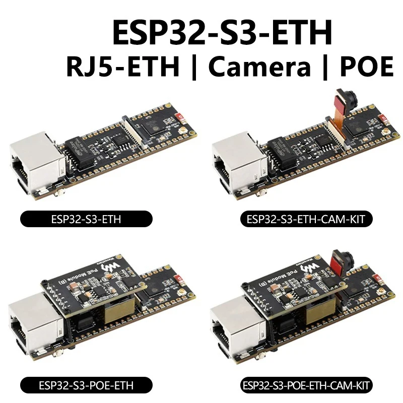 ESP32-S3 ETH CA Development Board PoE Ethernet SD Card Camera Compatible with Raspberry Pi Pico Size