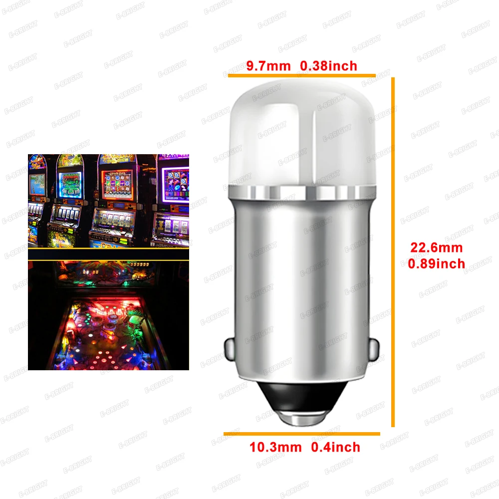 5P AC 6V 12VDC BA9S #44 #47 1W Led Bulb Pinball LED Bulb Car Styling Brake Light Reverse Light Tail Light Clearance Reading Lamp