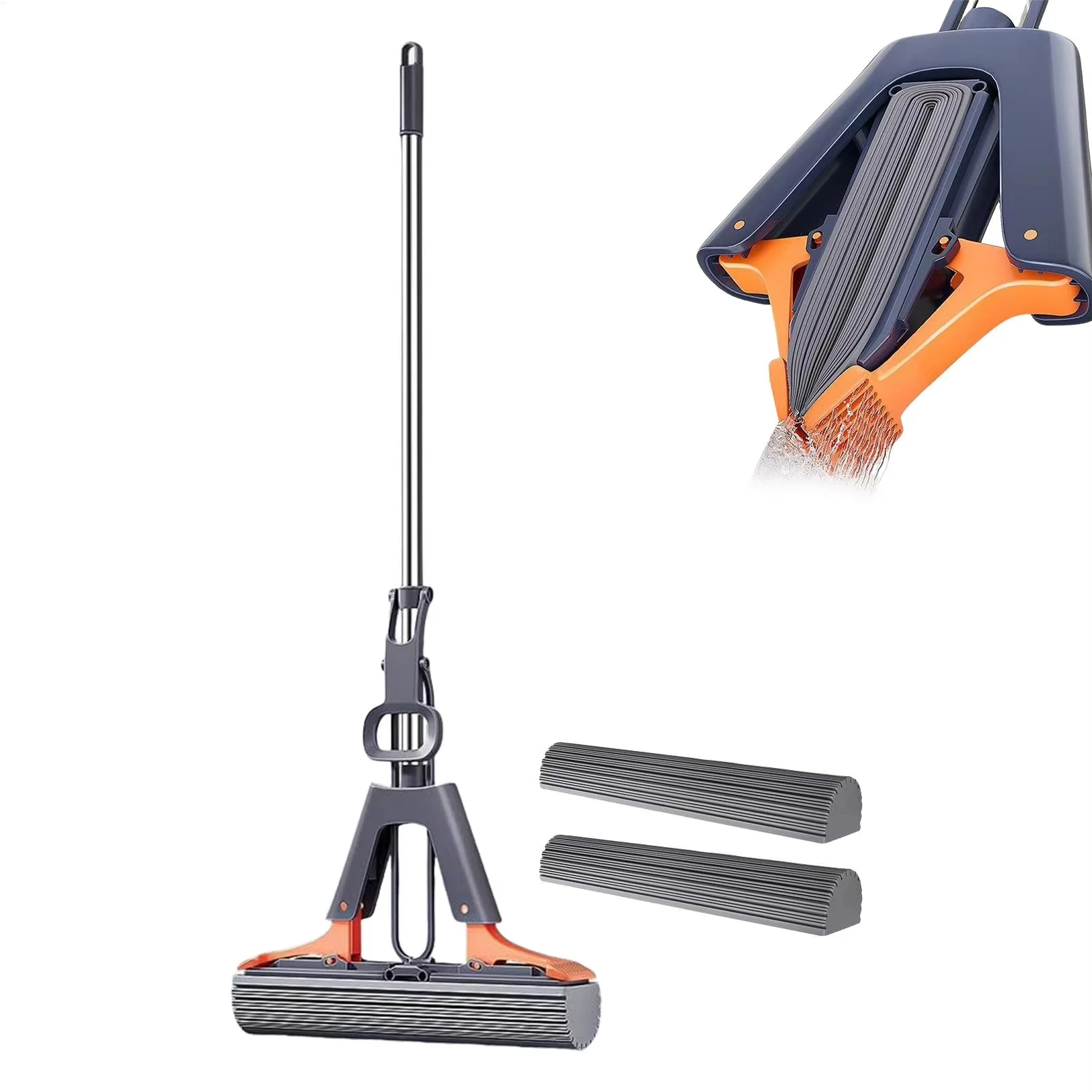 No-Hand-Wash Household Mop Super Absorbent Dry And Wet Easy to Wring Out Sponge Mop Thickened Material Durable for Home Office