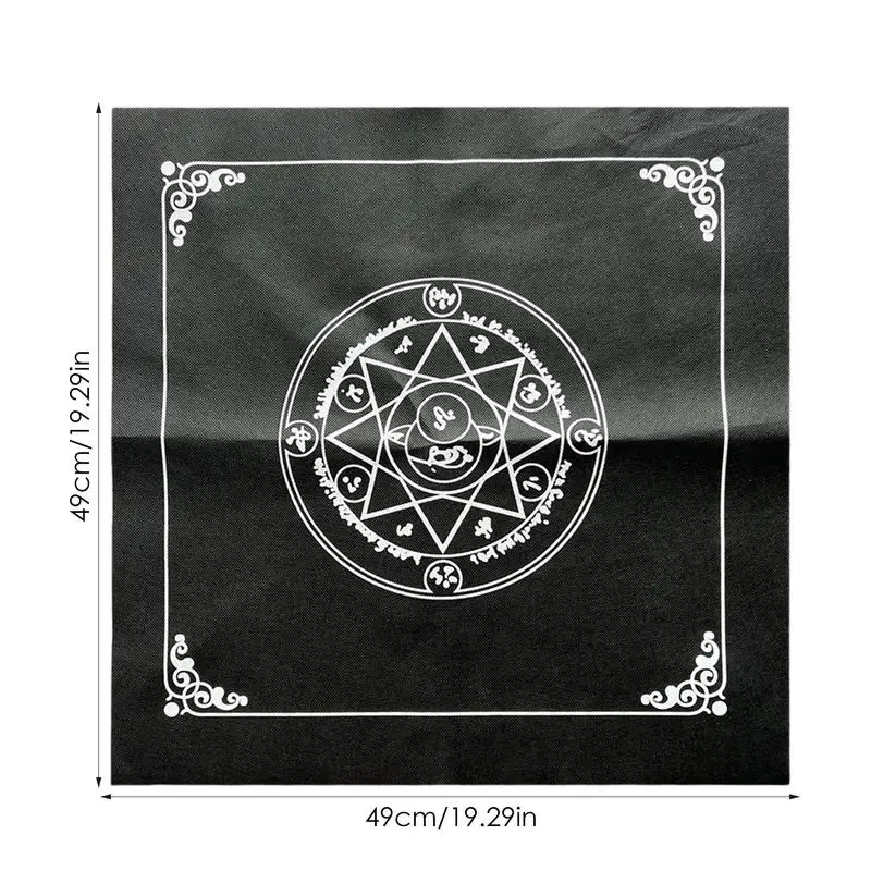 49x49cm Tarots Tablecloth Triple Moon Pentagrams Pagan Altar Cloth Flannel Tarots Cloth Divination Astrology Board Game