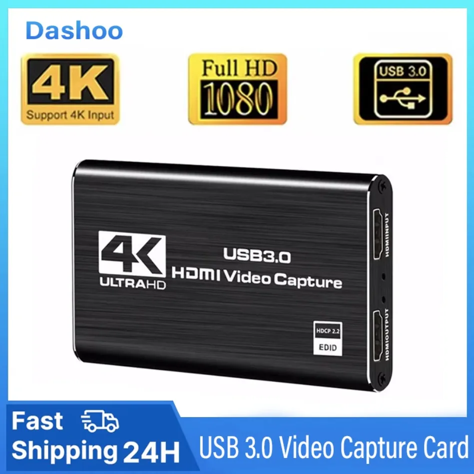 4K HDMI-compatible USB 3.0 Video Capture Card 1080P 60fps HD Video Recorder Grabber For OBS Capturing Game Card Live 4K SAMGET