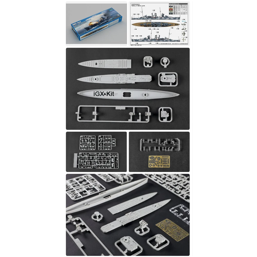 

Trumpeter 06745 1/700 Scale British HMS York Class Heavy Cruiser Ship Toy Hobby Assembly Plastic Model Building Kit