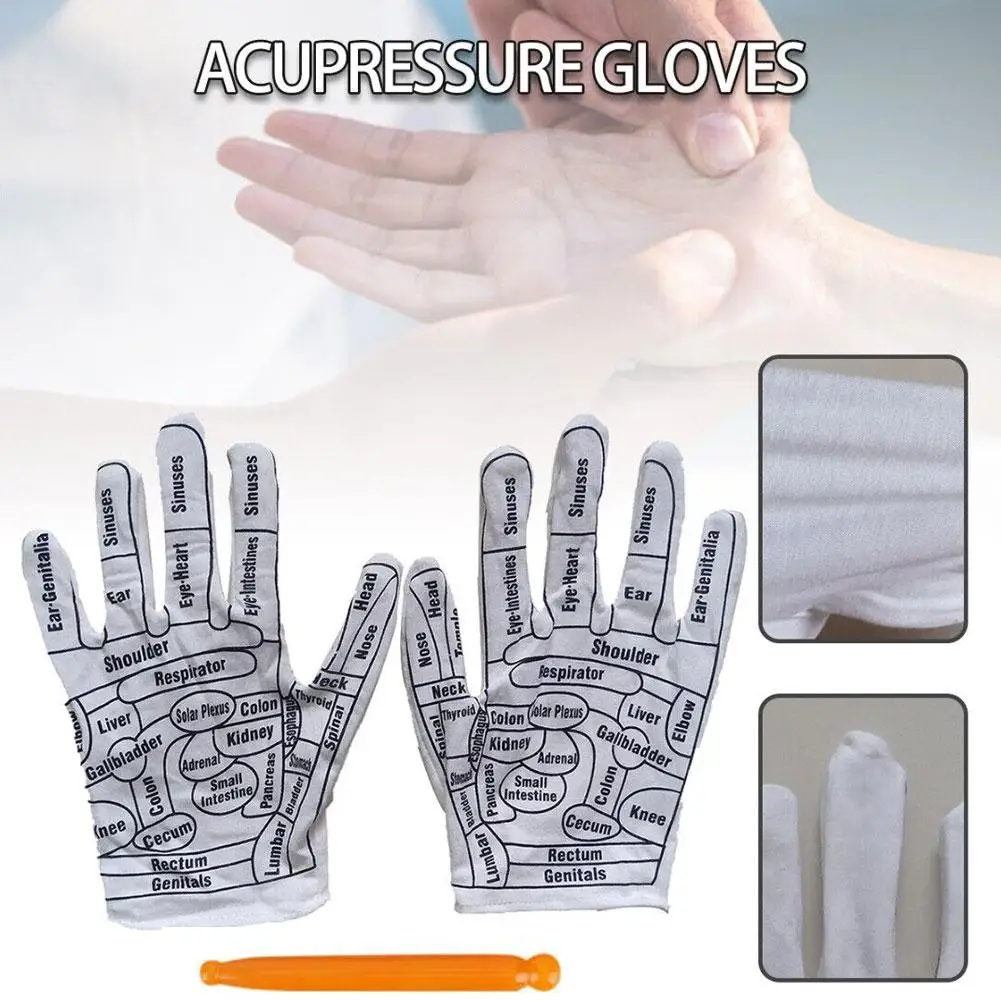 Gloves Hand Reflexology Acupoint Acupressure Tools Glove Exfoliator Point Hands Household Textured Reusable Mittens Spa Q3Y7