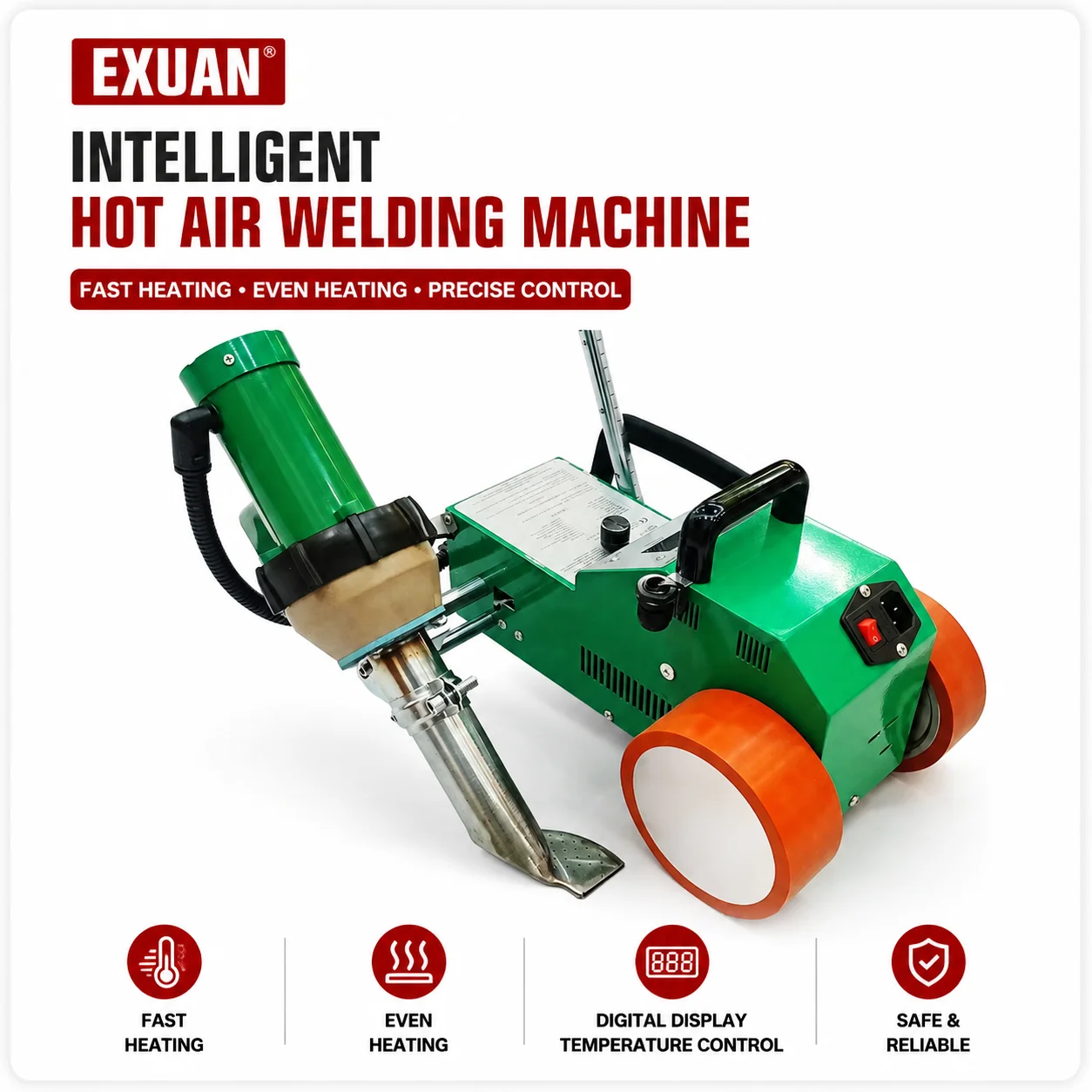 2600W Hot Air Welding Machine Geomembrane Welder PVC TPO PE Plastic Welder Waterproof Roofing Floor Welding Tool