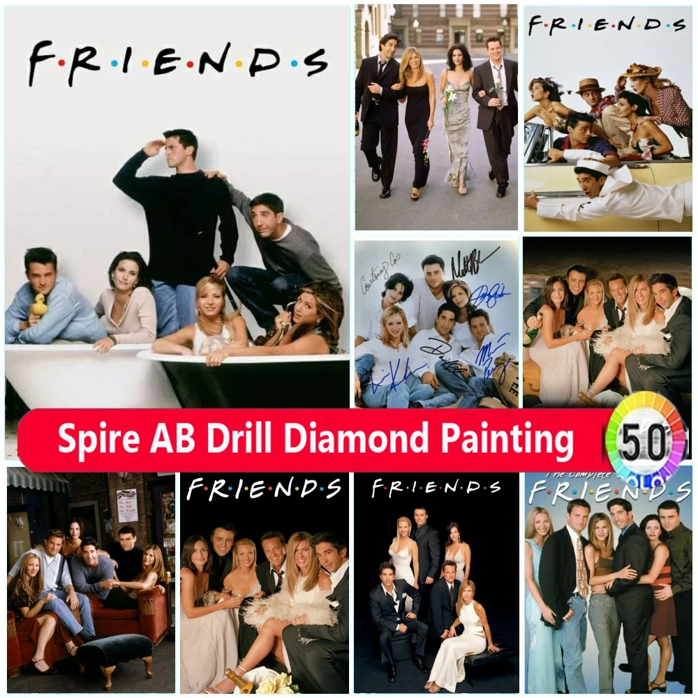 Friends Tv Show AB Diamond Art Painting Diy Craft Kits Embroidery Mosaic Classic Jewelry Cross Stitch Home Decor Christmas Gift