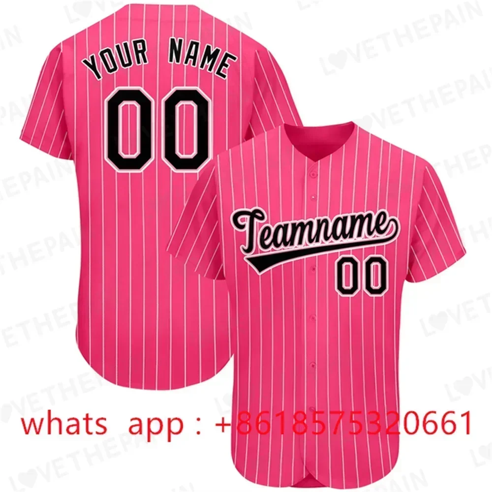 Customizable Baseball Jersey Team Shirt Print Team Personal Name Number Stripe Hip Hop Sportswear Baseball T-shirt Men/Women/Kid