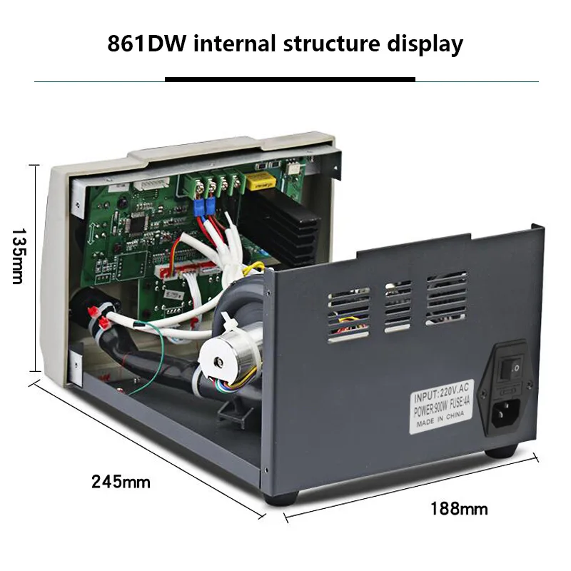 1000W220/110V 861DW HeatGun ตะกั่วฟรี Hot Air การประสาน Station ไมโครคอมพิวเตอร์อุณหภูมิ Rework Station + 3 หัวฉีด