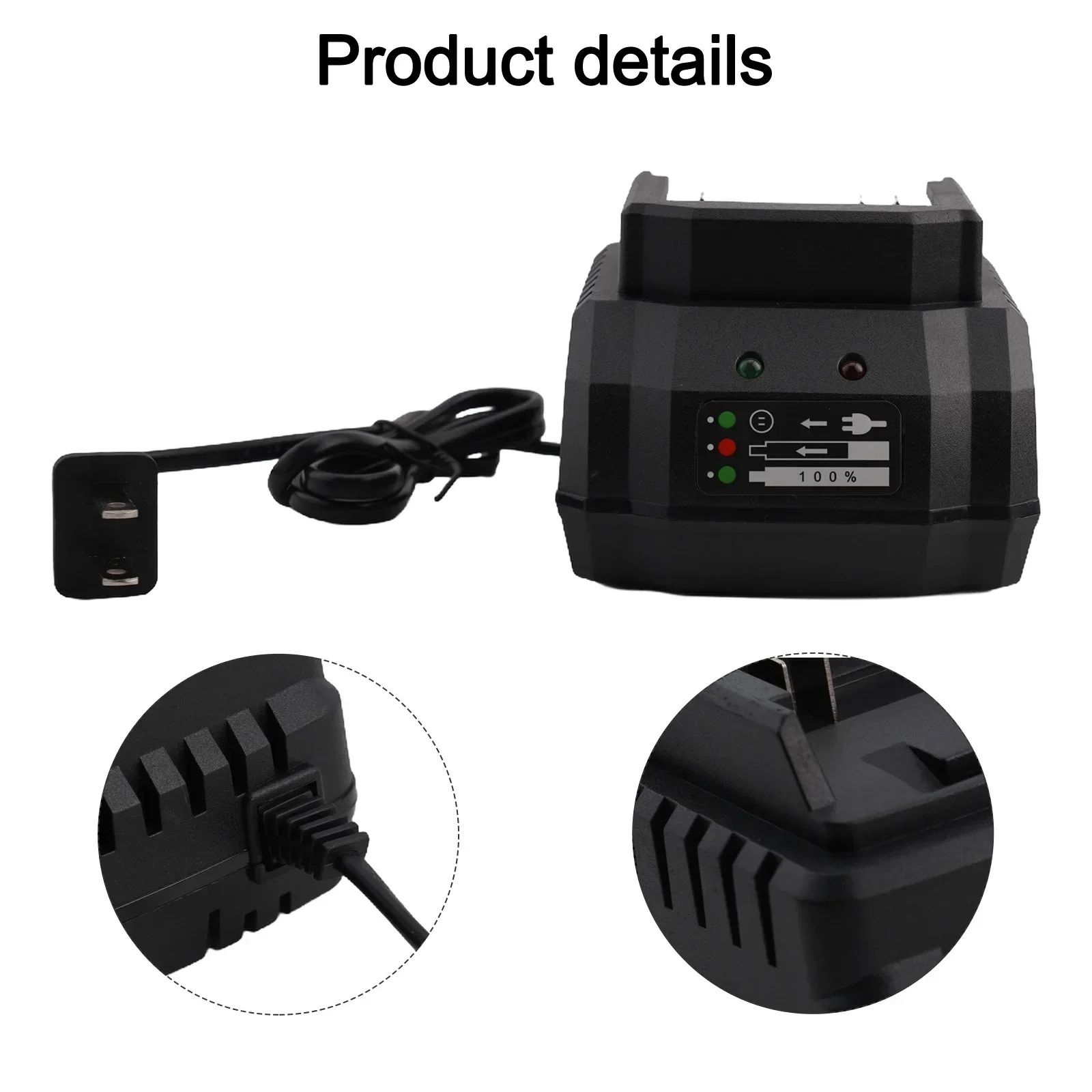 Compact Battery Charger Fast Charging ABS Material Safety Features Compatible with 18V 21V Li ion BL1415 BL1420