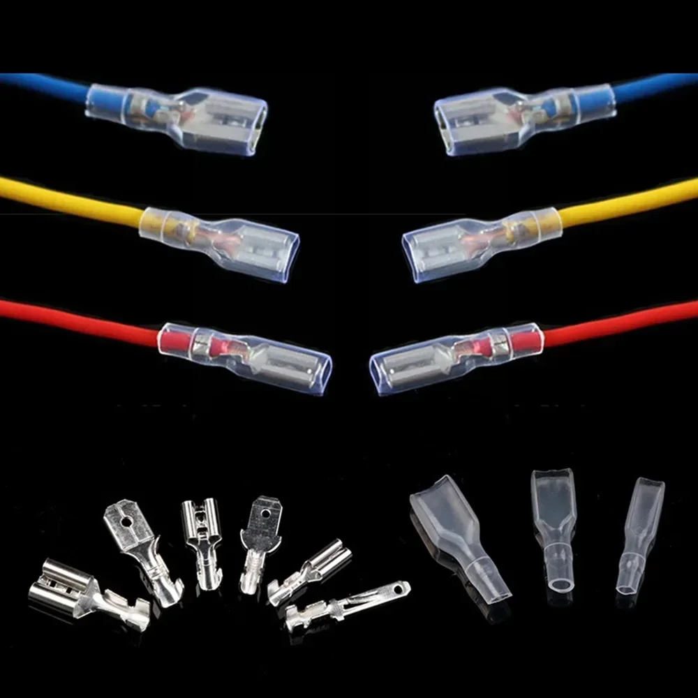 Wire Crimp Terminals Electrical Connectors Kit Spade Automotive Wiring Copper Quick Disconnect Home Improvement Terminal Box