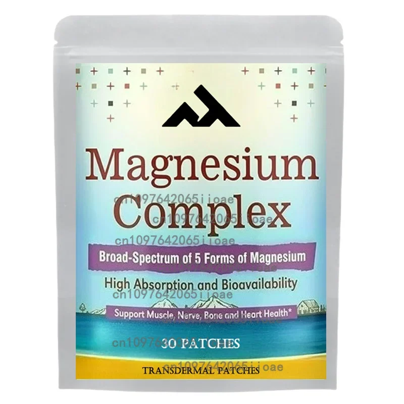 

30 Patches Magnesium 5-in-1 Complex Transdermal Patches for Stress Muscle & Heart Support - Skin-Friendly Sleep Aid