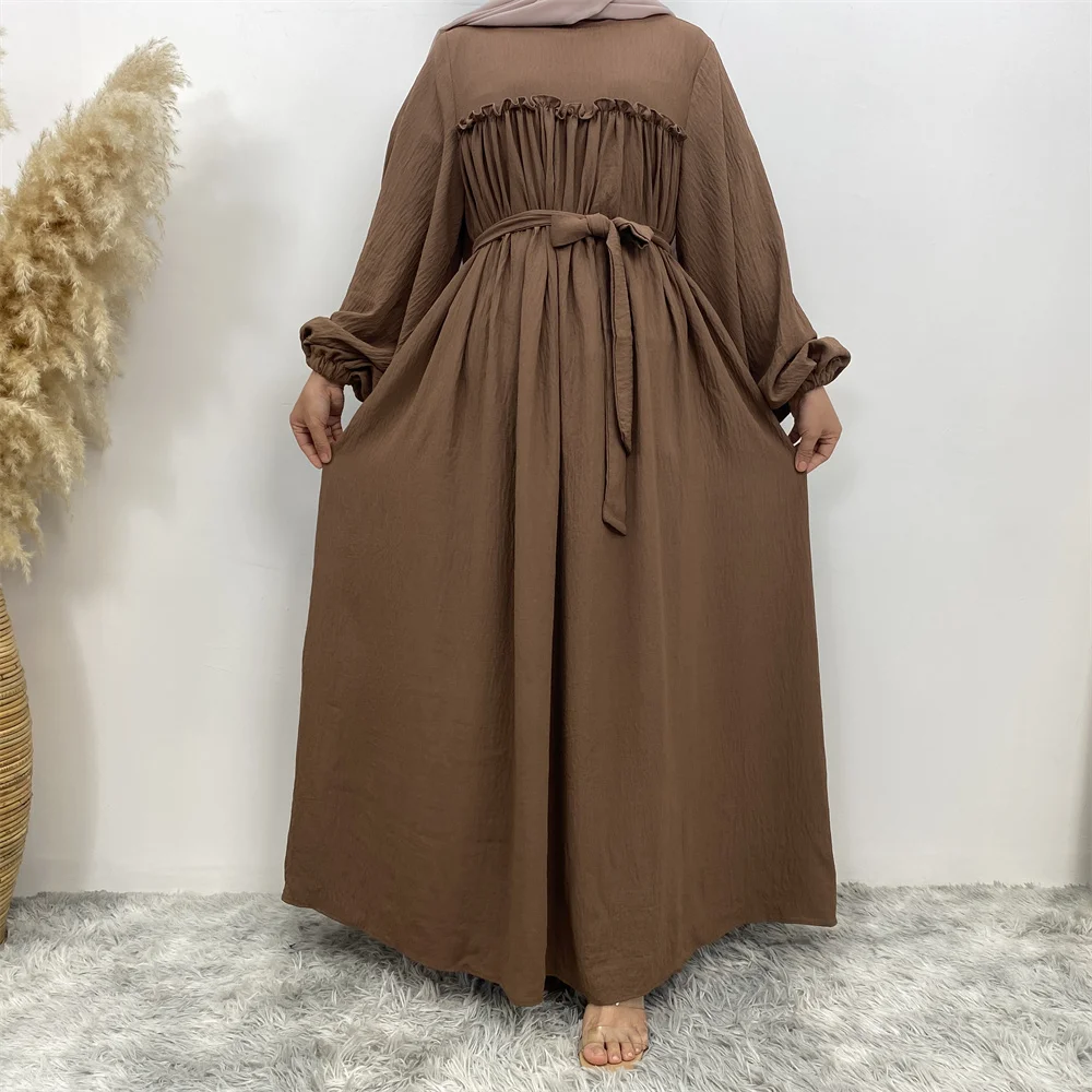 Plain Abaya Dress Long Sleeve Muslim Women Loose Robe African Dresses Islam Dubai Modest Kaftan Eid Prayer Garment Jilbab