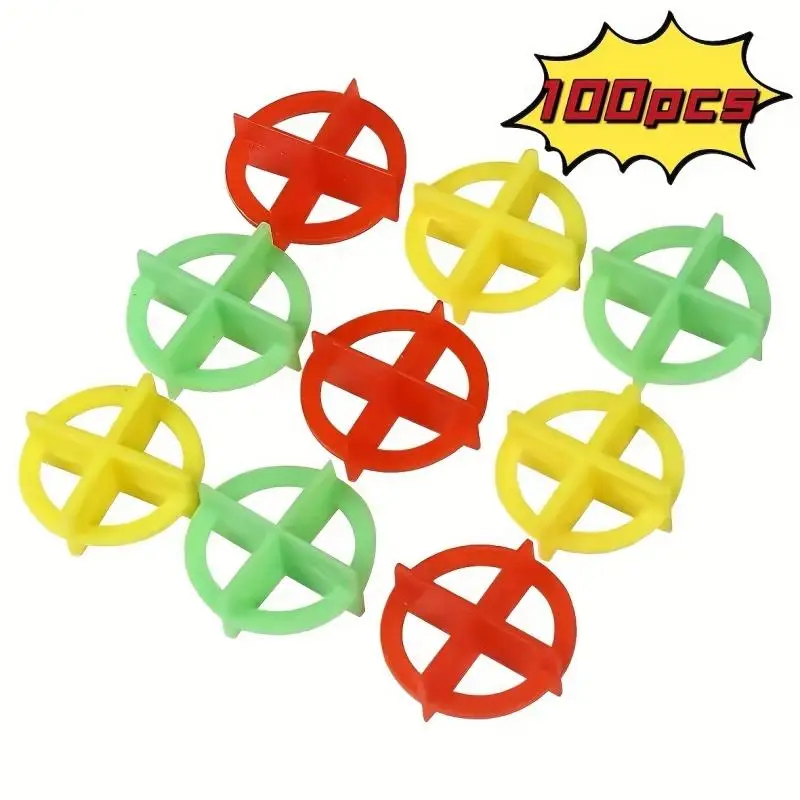 100 Stück Fliesen-Nivelliersystem-Clips Abstandhalter Keile für Boden- und Wandfliesen-Installation mit Kunststoffgrößen von 1 bis 3 mm