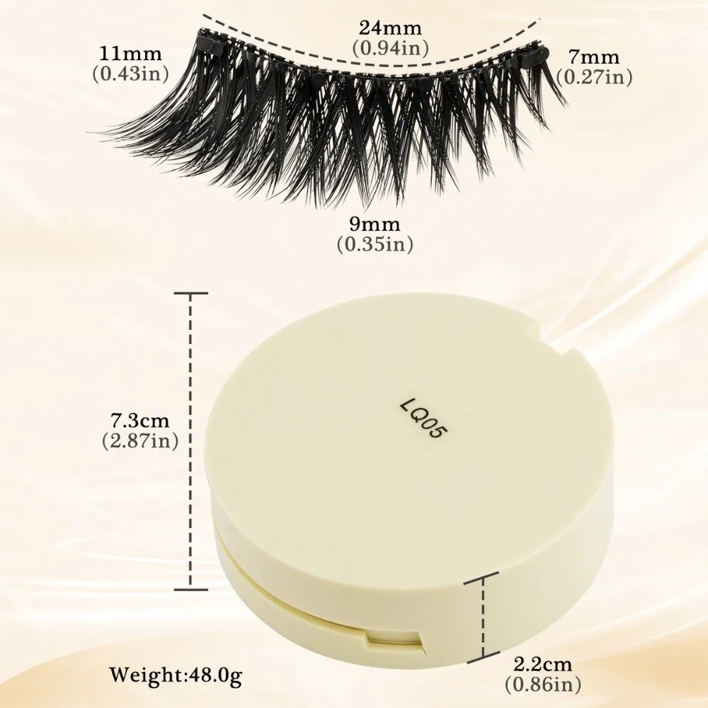 with Magnets Magnetic False Eyelashes Light Weight Reuable Fake Eyelashes with Applicator Easy to Wear 5-12MM