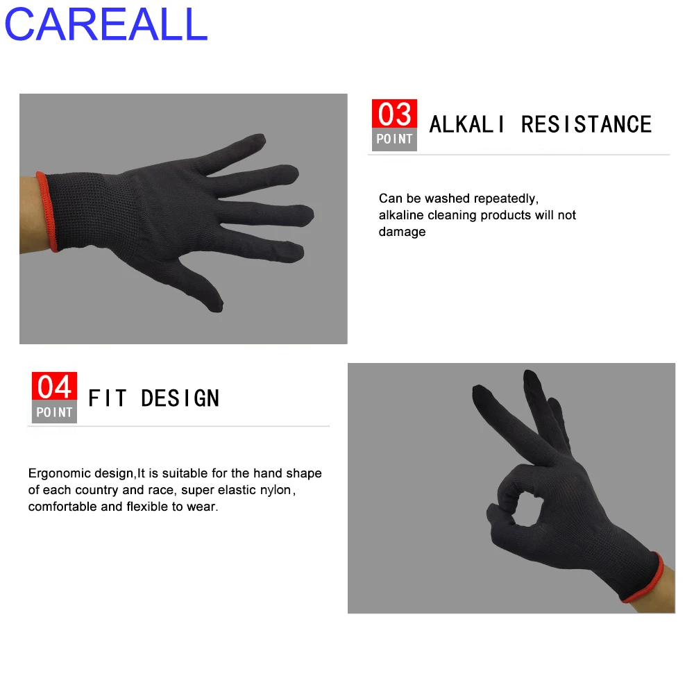 CAREALL Nylon Gloves Anti-Static Car Vinyl Wrapping Work Glove Window Tinting Auto Stickers Decals Film Wallpaper Application