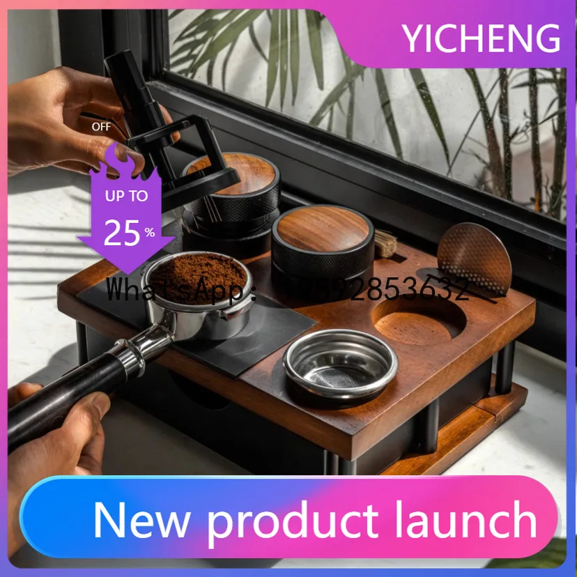 Multifunctional solid wood pressed powder holder storage knock box rounded corner coffee bottom seat storage board storage seat