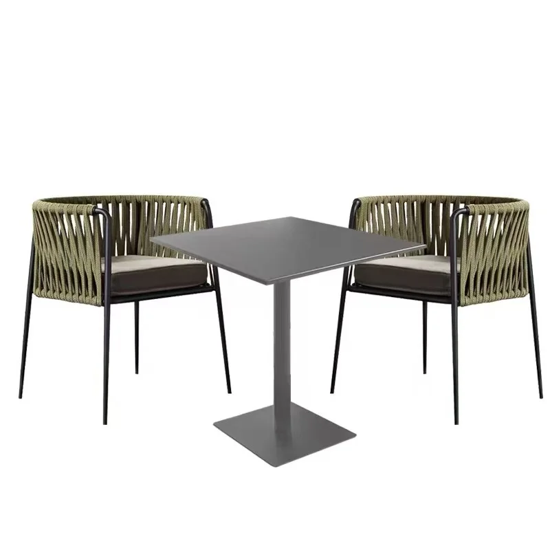 # Outdoor Rattan Tables and Chairs Set with Swing-Nordic Design Waterproof & Sunscreen for Courtyard Balcony Terrace