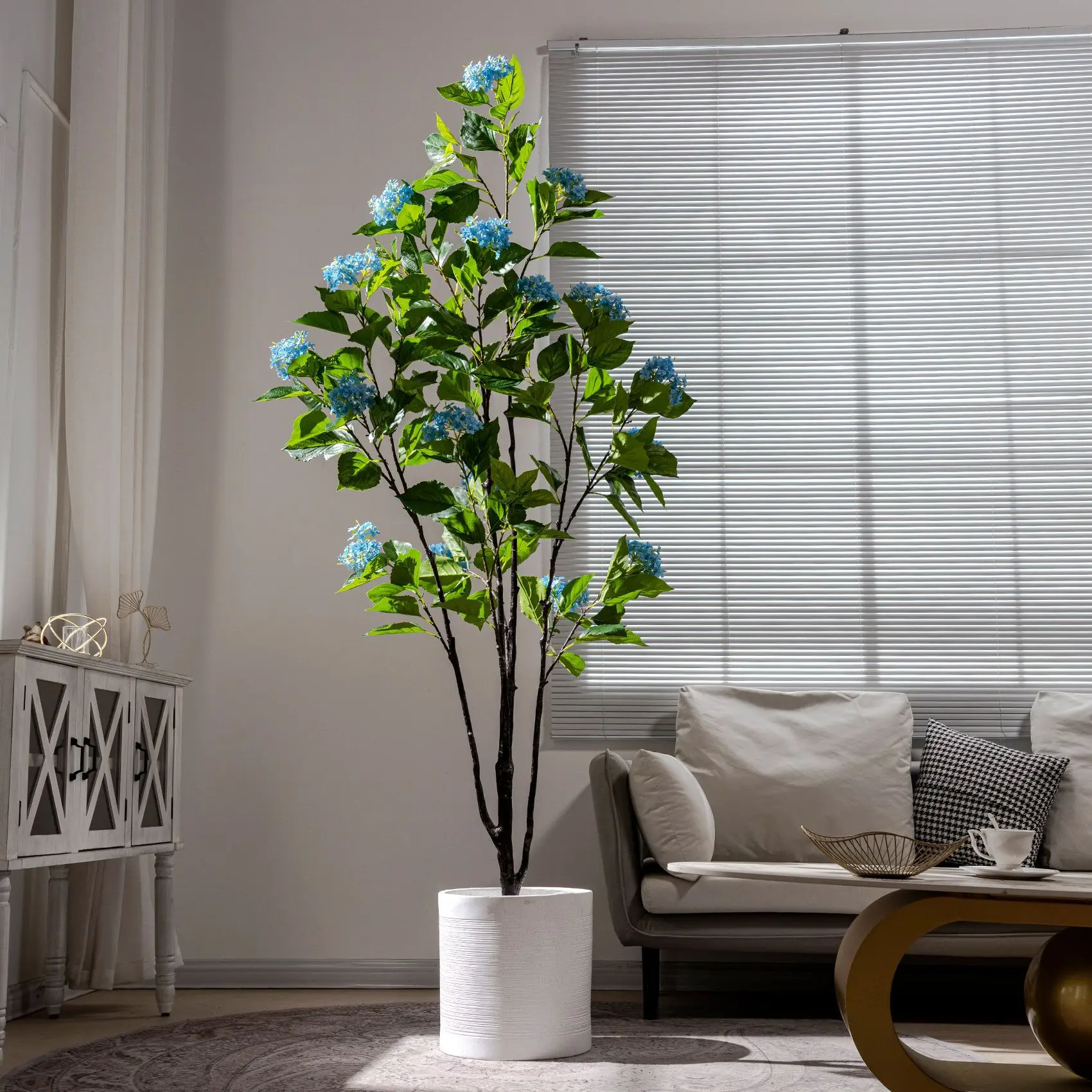 

Advanced simulation hydrangea tree plant potted decoration ornament bionic floor home decoration