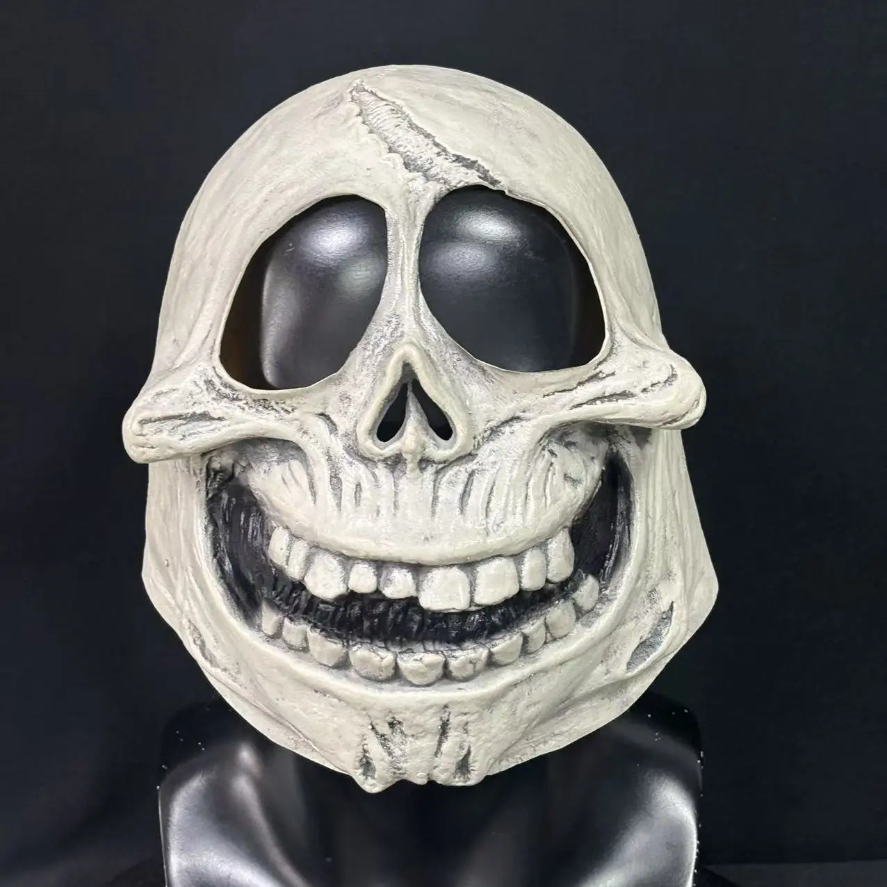 Skeleton Latex Mask with Movable Chin Day of The Dead Headpiece Halloween Party Horror Prop Escape Room Script Kill Cos Headgear