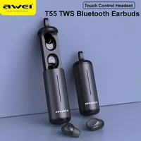 Awei T5 T55 3D Wireless Bluetooth Earphone TWS Earbuds In-ear Noise Canceling Gaming Stereo Sound Headphones For Sport Headsets