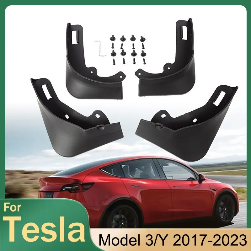 

For Tesla Model Y Model 3 2023-2017 Mud Flaps Model 3 Mudguard Modification Car Exterior Accessories Tesla Mudguards 4Pcs/set