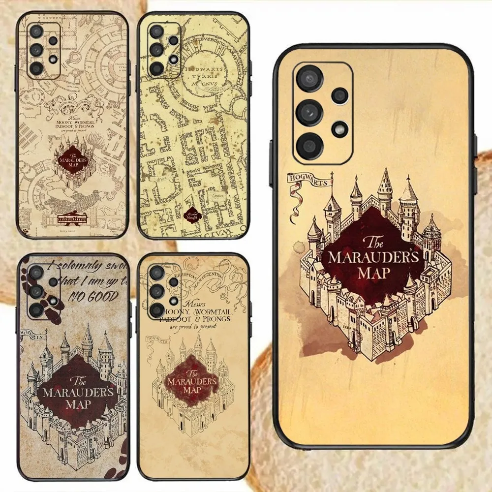 

Map Marauder Map Train Ticket Art Phone Case For Samsung Galaxy S24,S20,S21,S22,S23,Fe,Lite,Plus,Ultra,Note Shell