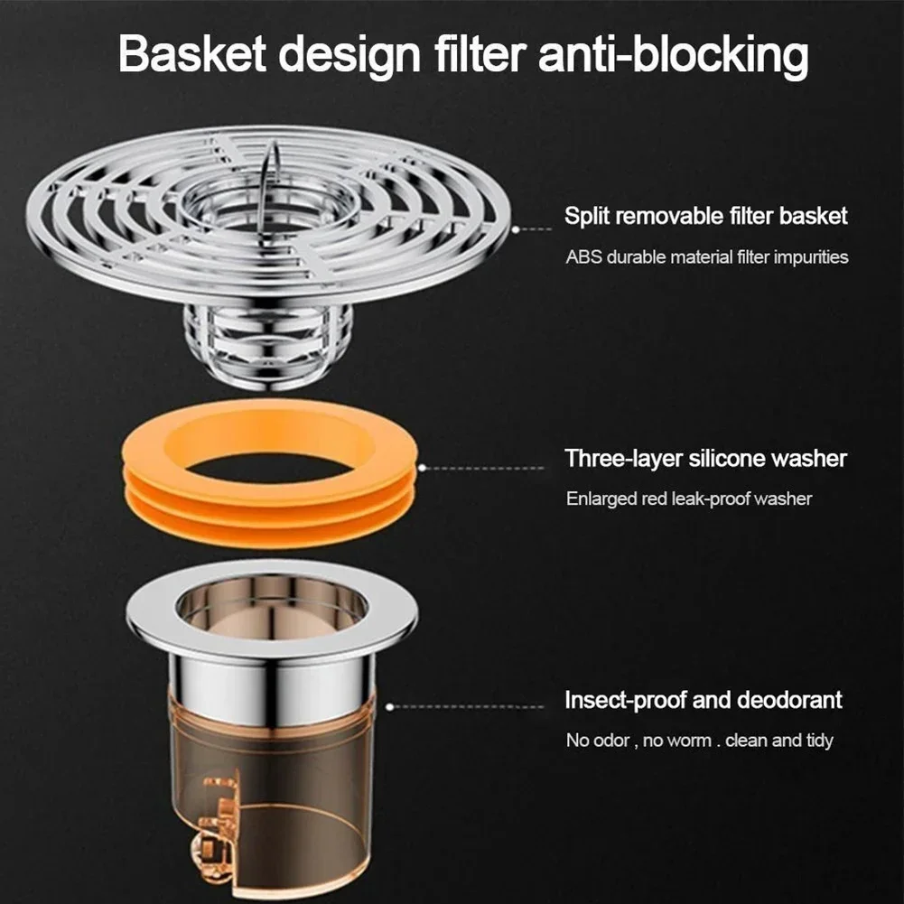 One-Way Drain Valve Toilet Insect Prevention Deodorant Sewer Strainer Drain trap Bath Shower Floor Strainer Cover Plug Trap