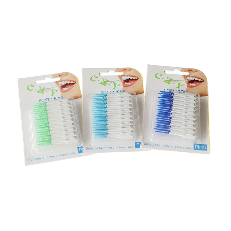 Cepillo de palillo de dientes Interdental, 40 piezas, limpieza Oral, selecciones de cuidado Dental