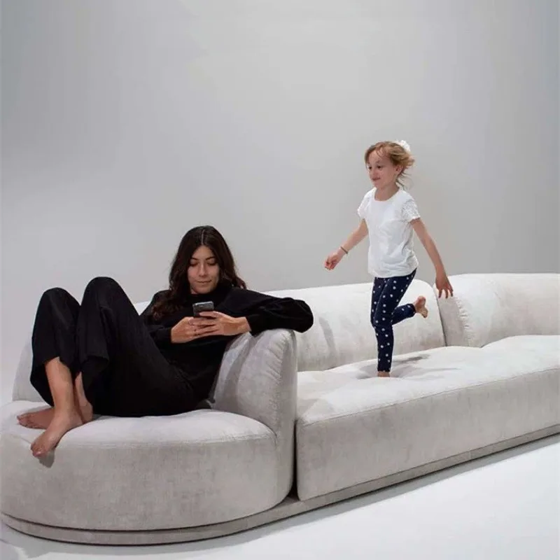 Internet celebrity large flat-floor hotel reception area combination double-sided rotating sofa