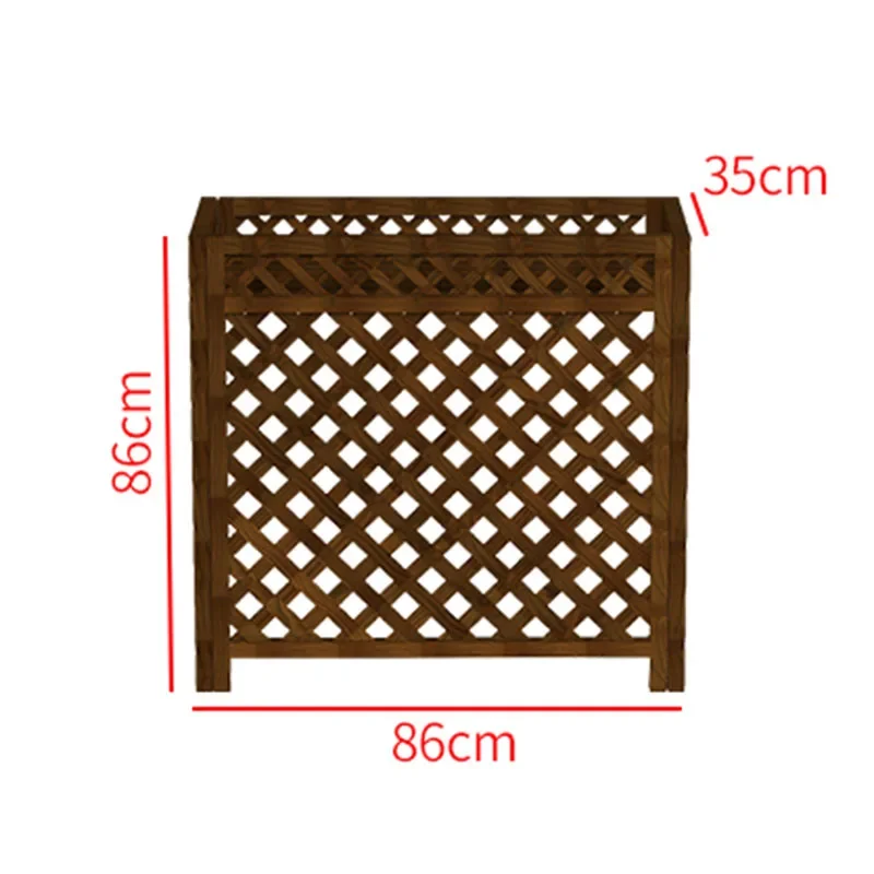 Anti-corrosion Wooden Outdoor Air Conditioning Trellis Holders Balcony Shelf Decoration Fence Solid Wood Host Cover