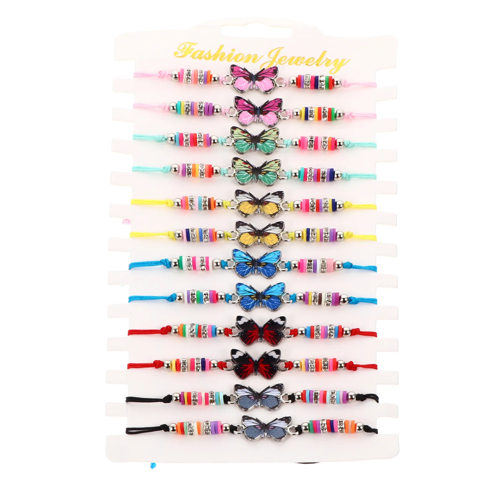 12Pcs 's Bracelet Bohemian Polymer Clay Adjustable Jewelry Beads Handmade Accessories Polymer Clay Bracelet