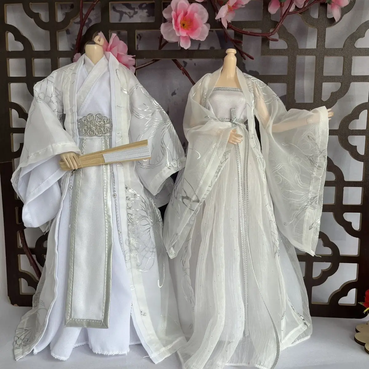 Moda 1/6 roupas de boneca terno para 30cm masculino ou feminino bjd boneca antigo casal roupa hanfu roupas boneca acessórios, sem boneca