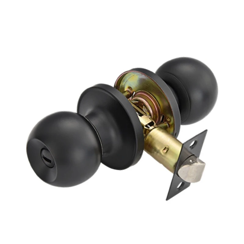 

Stainless Steel Ball Lock Quiet Door Handle Black Simple 607MB-BK Bedroom Door Lock