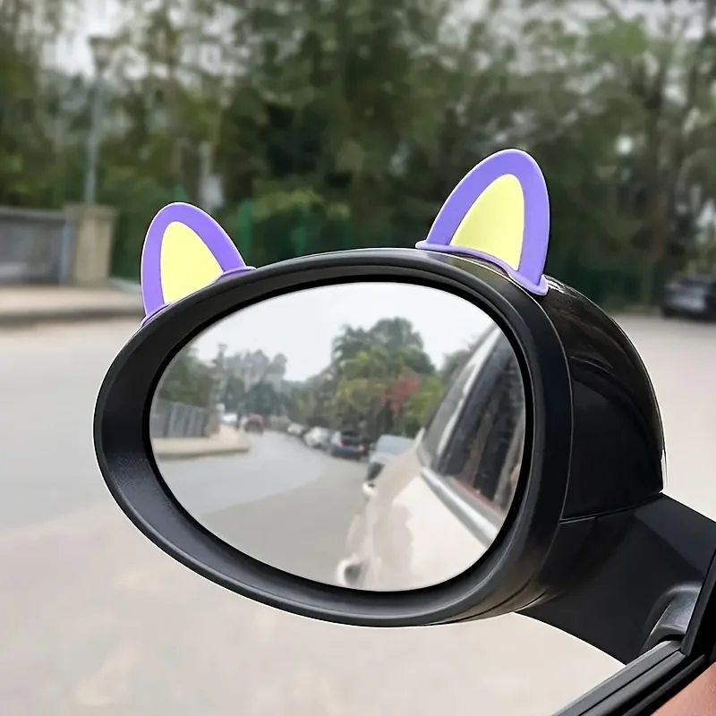 Two Pieces Per Package of Adorable Cat Ear-Shaped Steamed Buns Car Steering Wheel Decoration - Adhesive Dashboard Trim