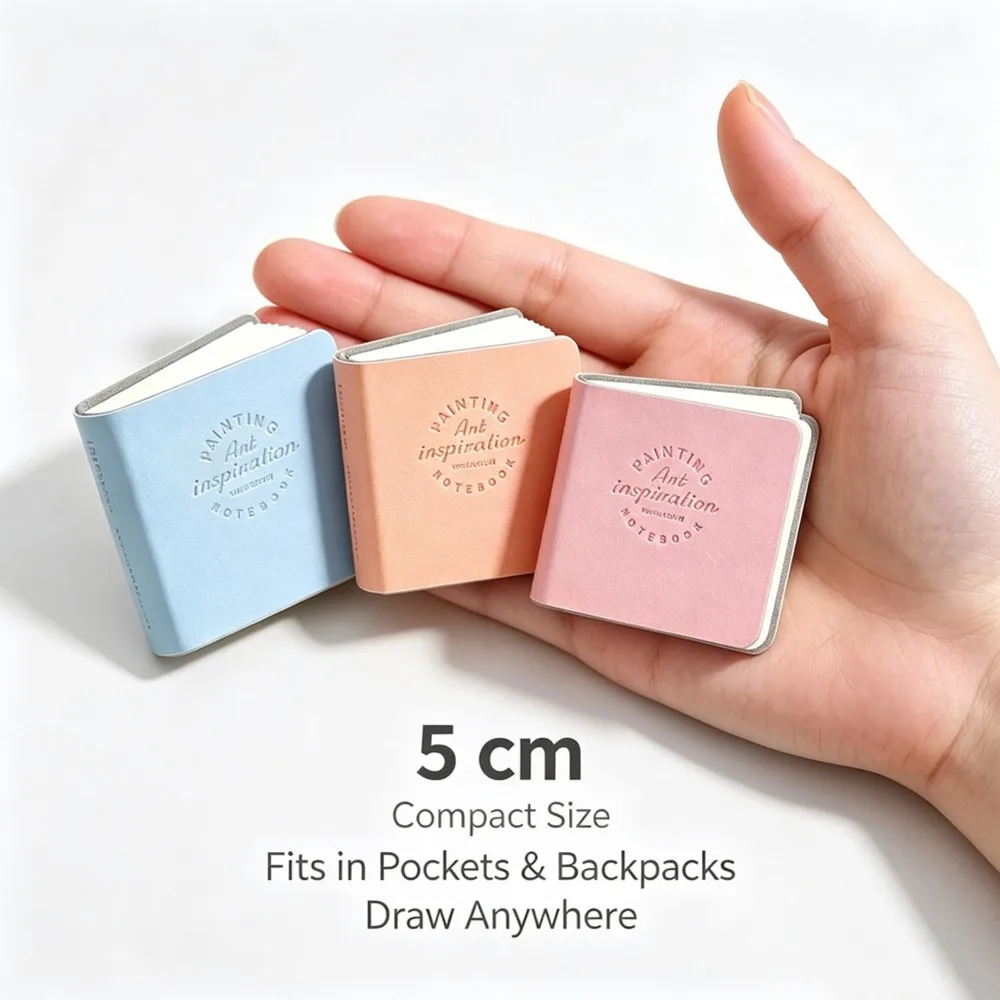 3 Pcs Small Watercolor Drawing Book Square Art Pad Portable Journal for Travel Outdoor Sketching