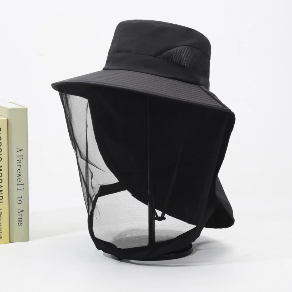New Anti Mosquito Insect Bucket Hat Net Anti Bee Insect Proof Cap Mesh Mosquito Hat Outdoor